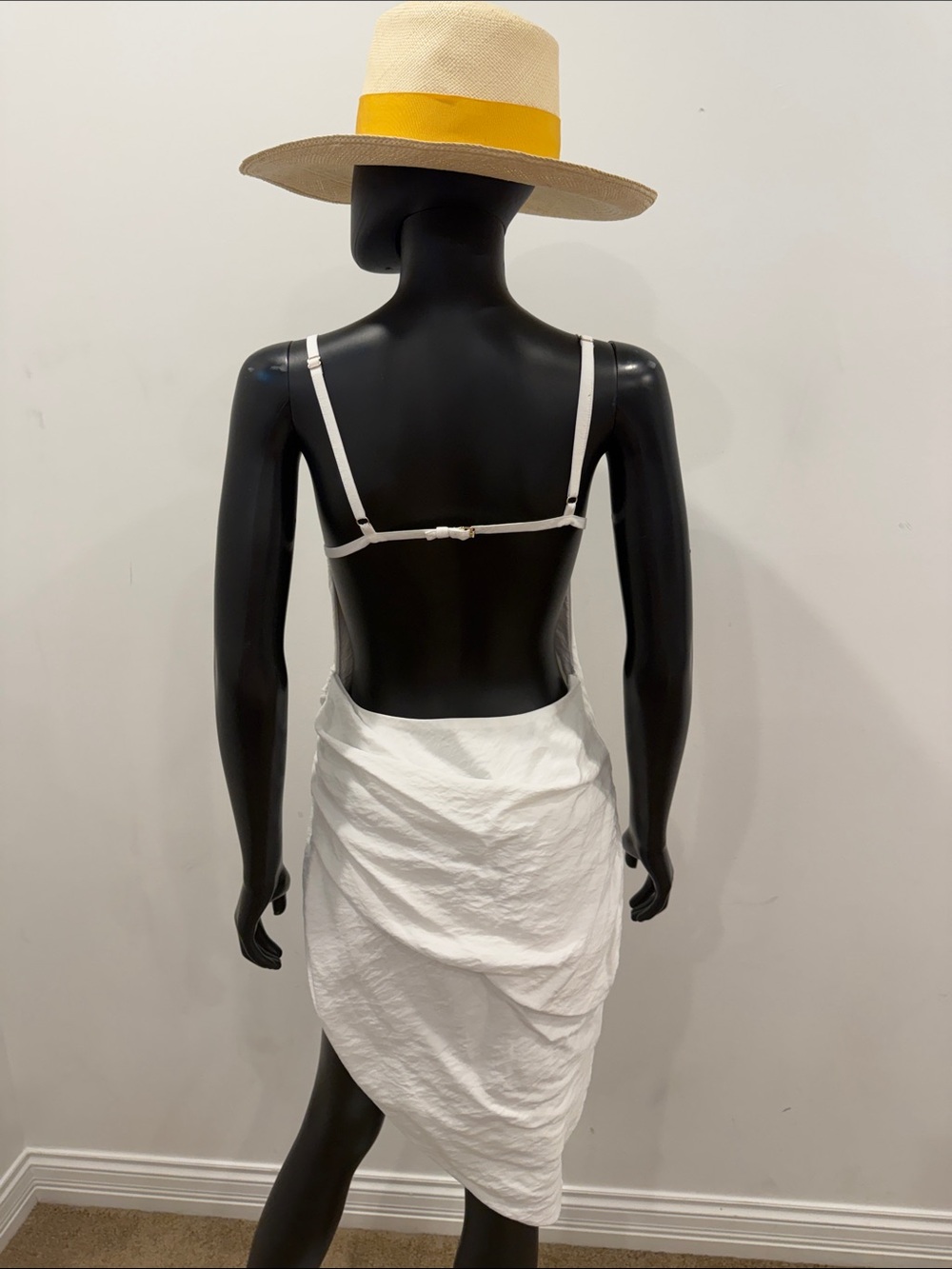Jacquemus Le Splash White Open Back Draped Mini Dress FR 38 US 6 Worn once